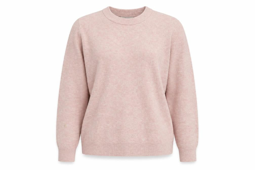 M&S Women's Pink Knit Crew Neck Jumper, Medium