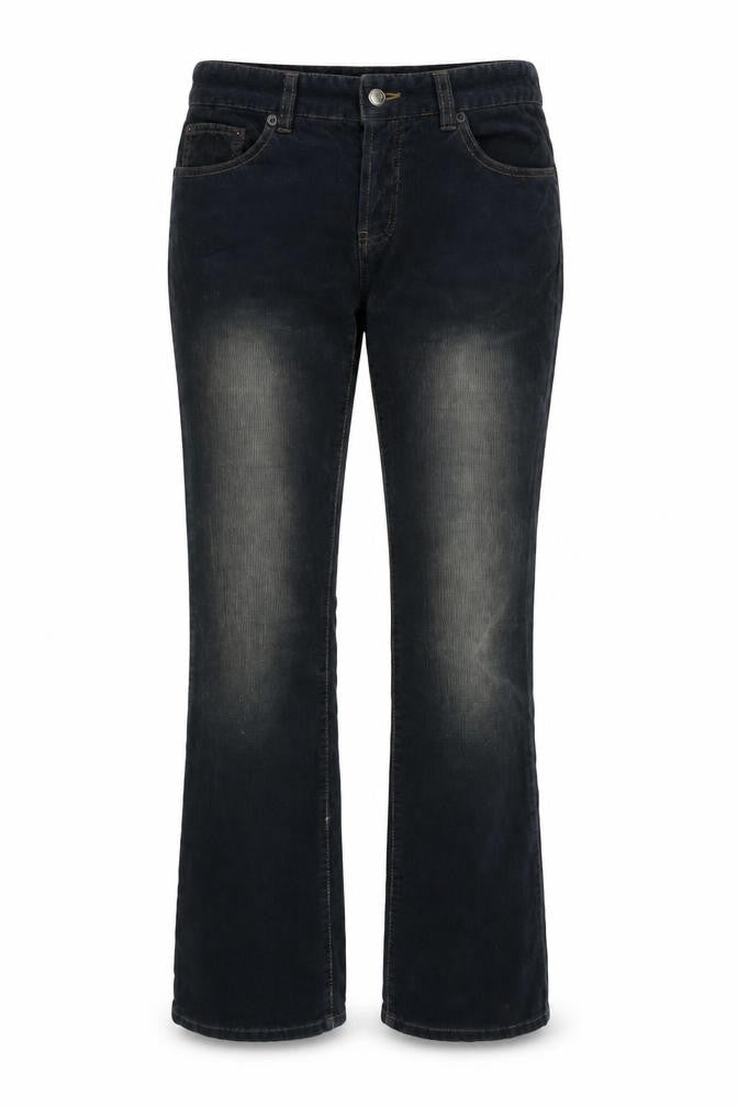 DKNY Womens Black Cropped Corduroy Trousers, Size 26