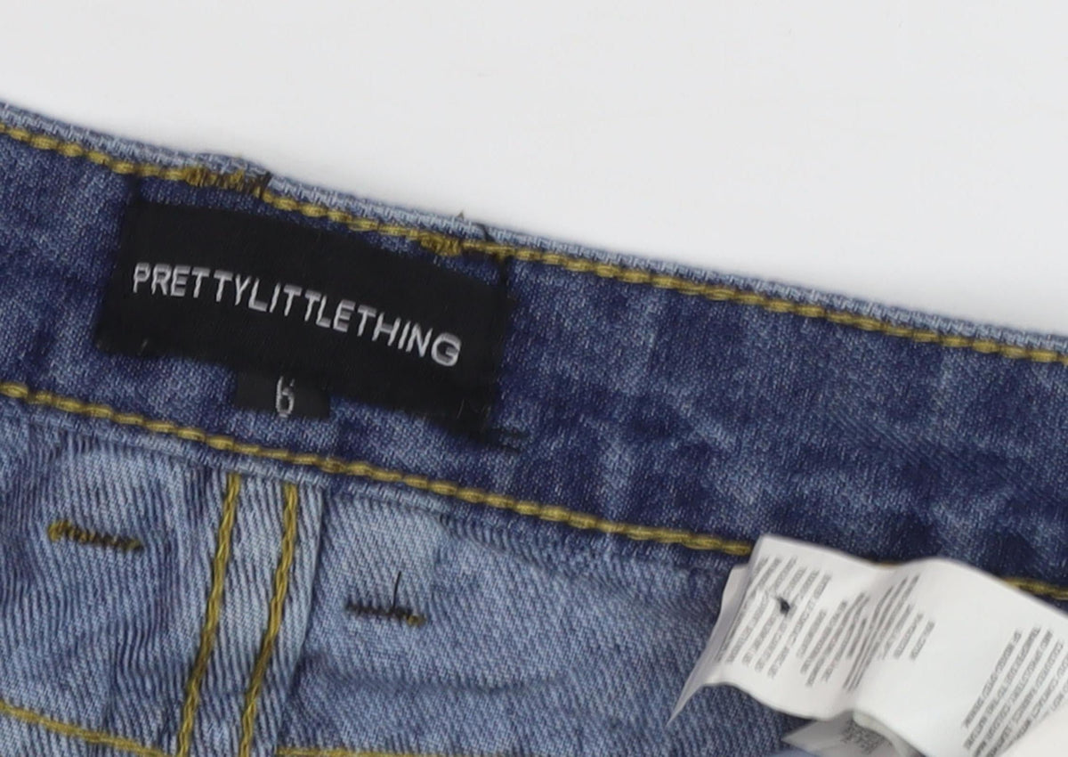 PrettyLittleThing Women's Blue Denim Mini Skirt Size 6