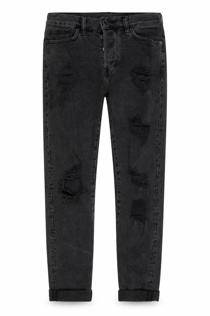 Men's Black Skinny Distressed Jeans Size 28