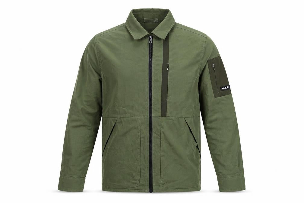 PLCE Men's Green S Basic Jacket with Zipped Pockets