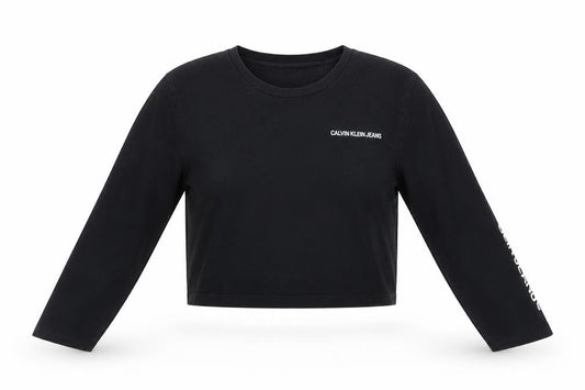 Womens UK Size XS Calvin Klein Black Cotton T-Shirt