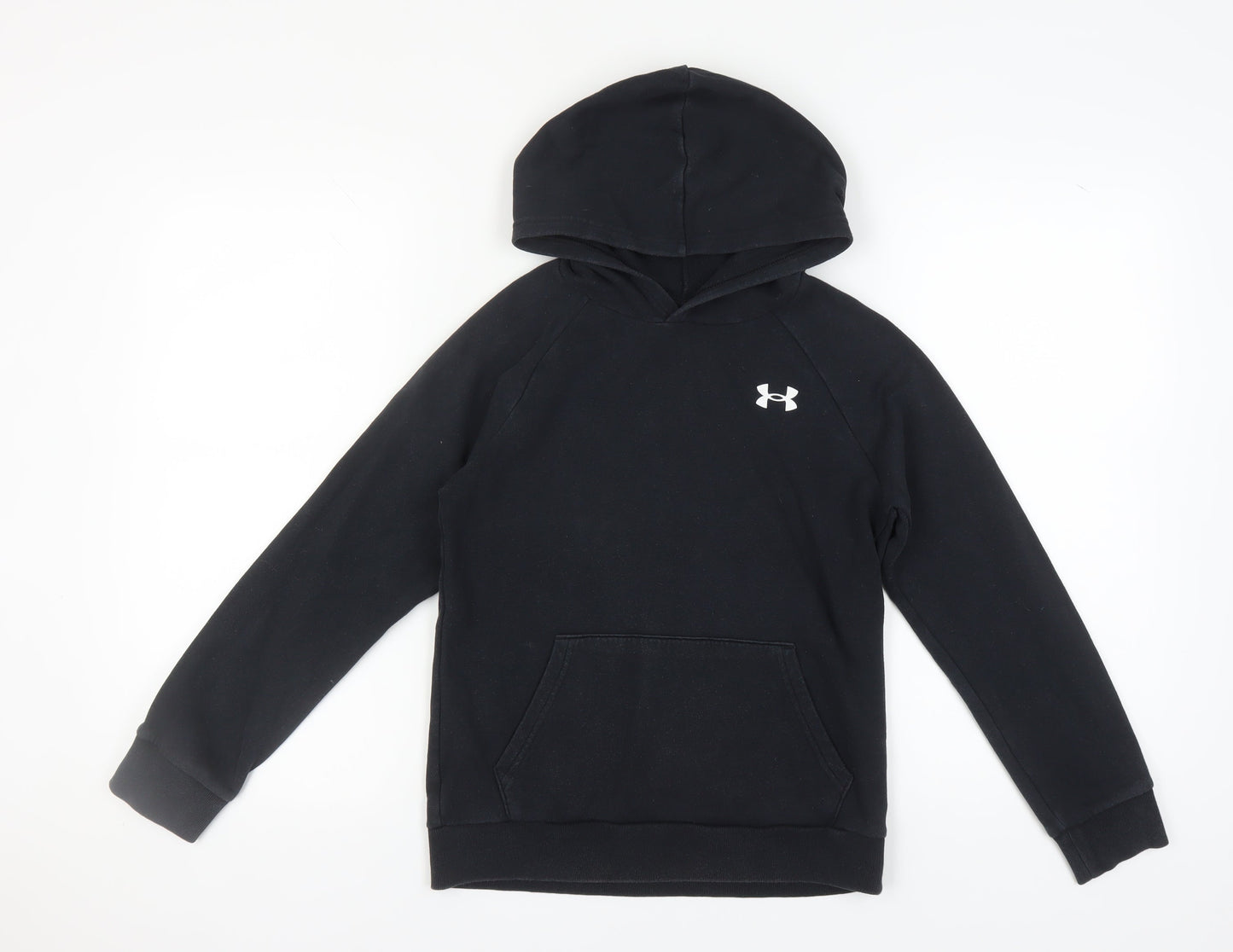 Under Armour Boys Black Pullover Hoodie, M, Casual, Logo Accent