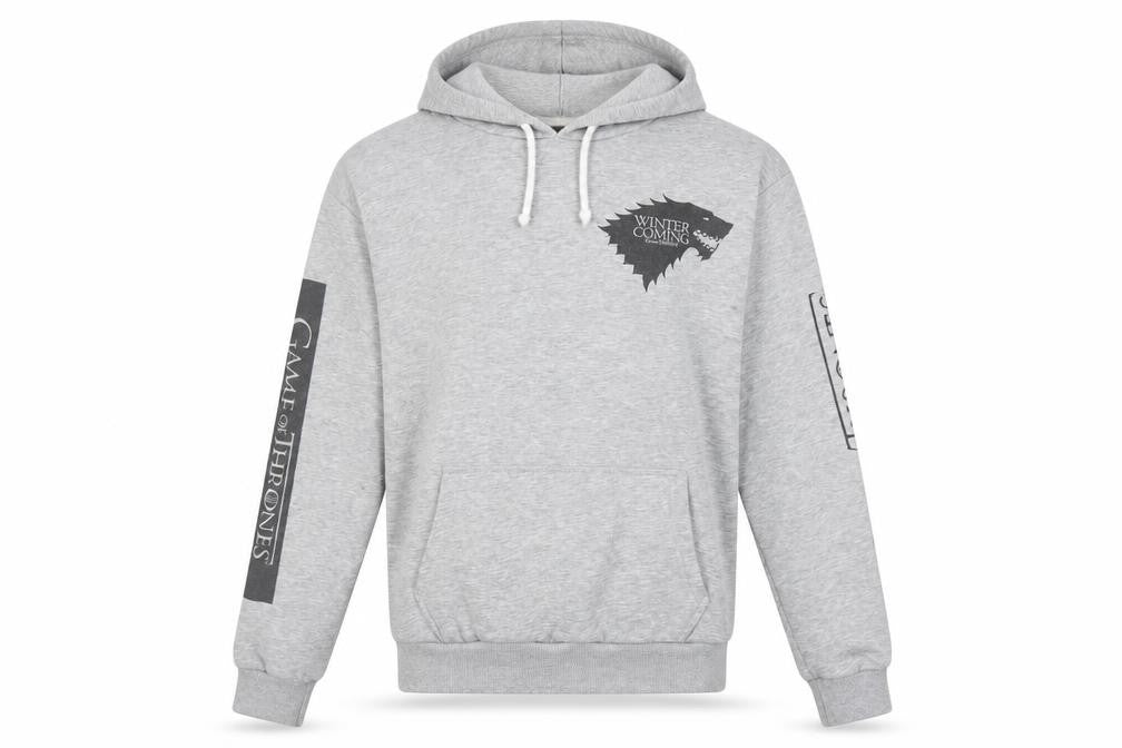 Unisex Adults UK S Regular Game Of Thrones Grey Pullover Hoodie