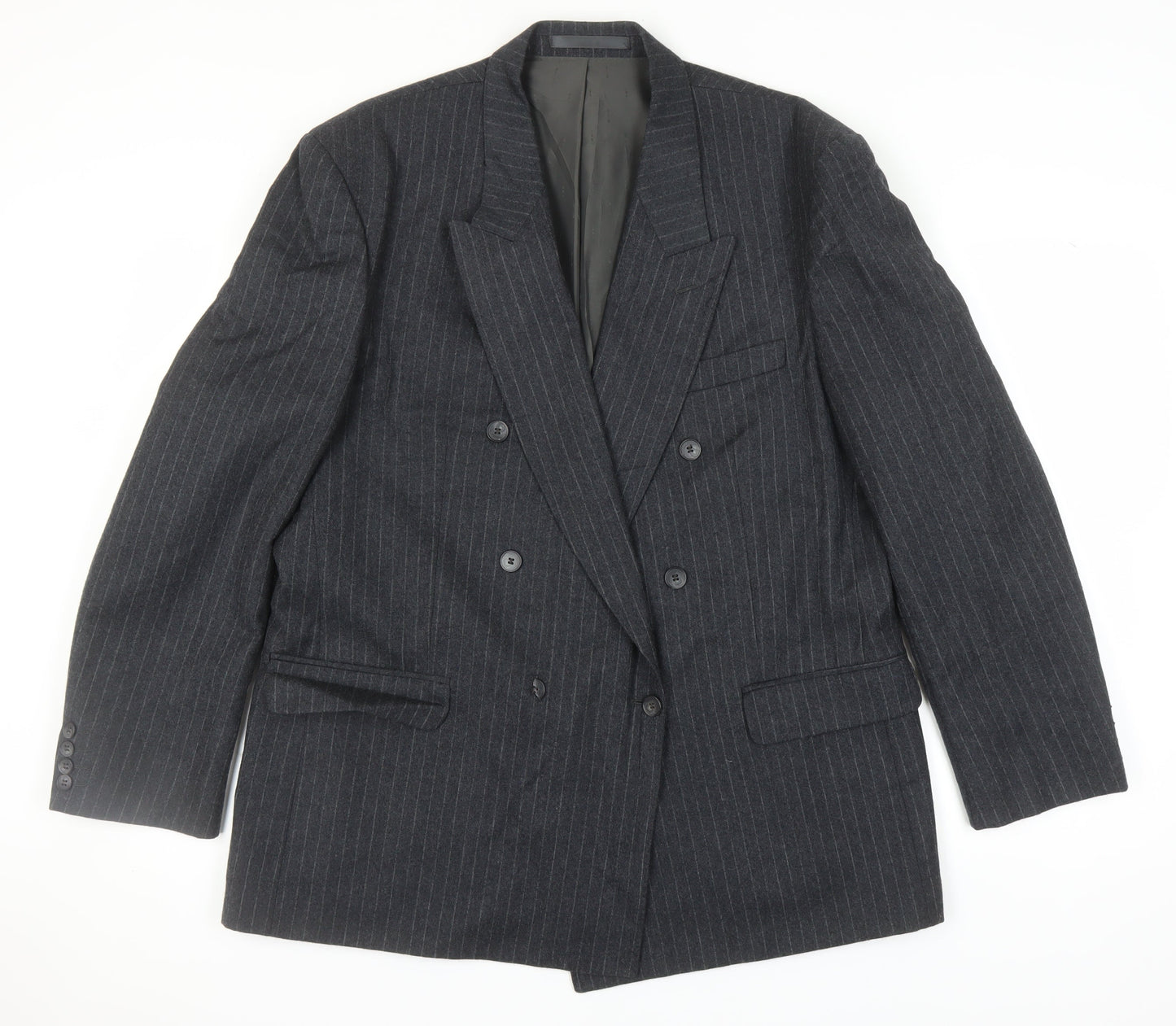 Centaur Men's Grey Pinstripe Wool Blazer Jacket 46R