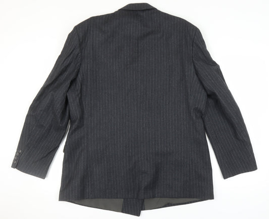 Centaur Men's Grey Pinstripe Wool Blazer Jacket 46R