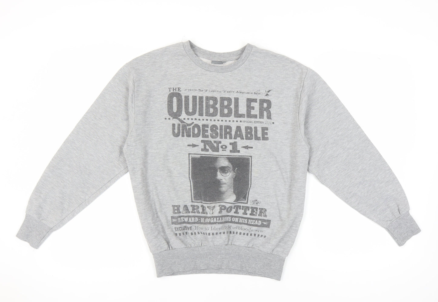 Harry Potter Women's Grey Sweatshirt, Size 12, Logo Print