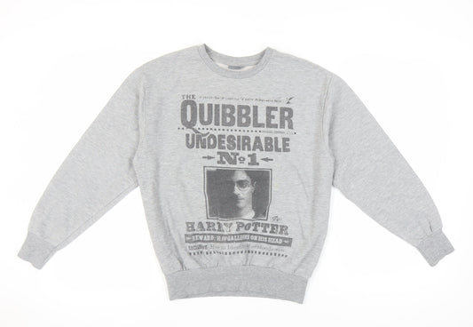 Harry Potter Women's Grey Sweatshirt, Size 12, Logo Print