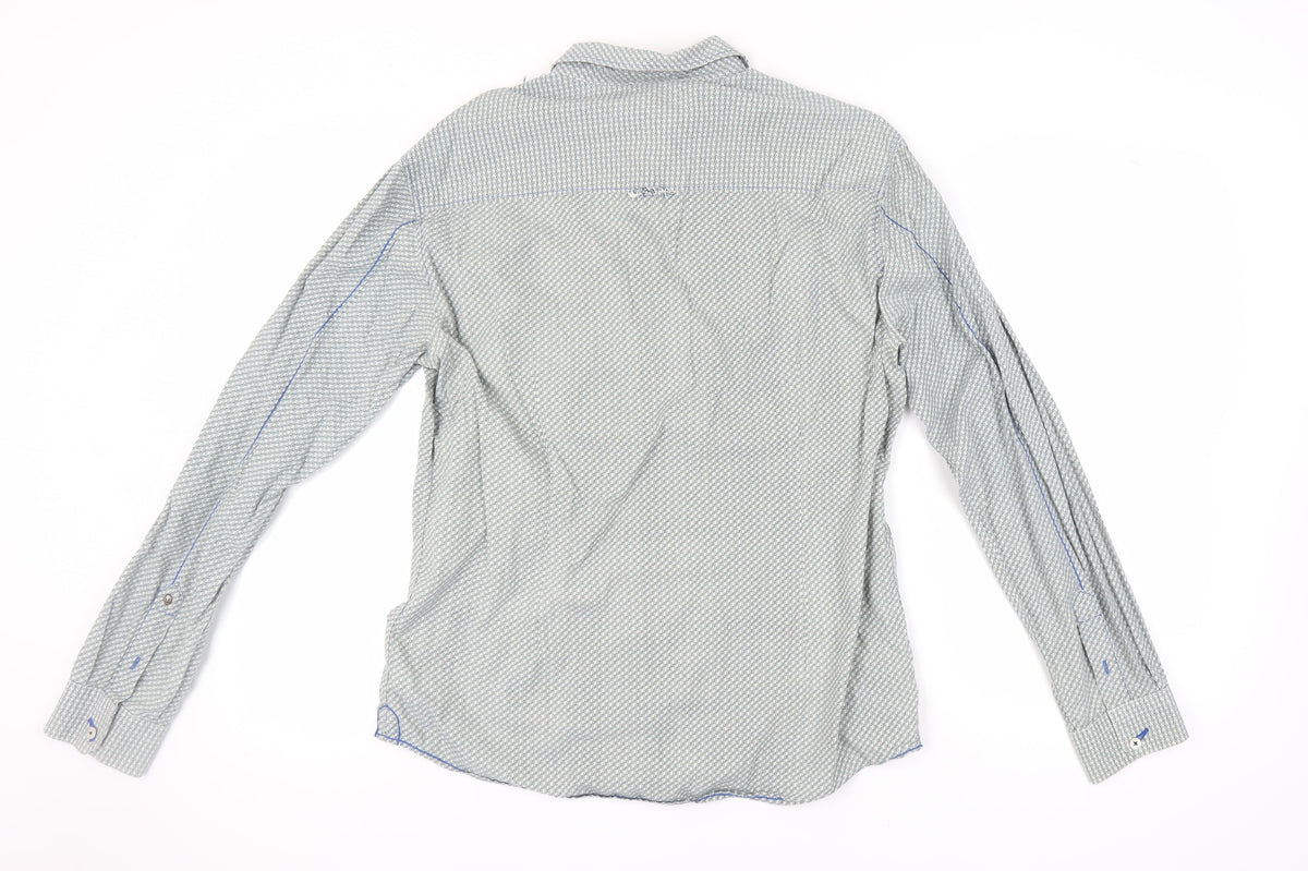 Firetrap Men's Grey Geometric Long Sleeve Shirt XL