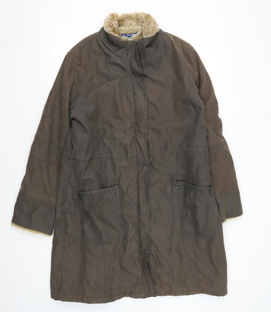 Peter Storm Women’s Brown Fur Trimmed Coat Size 18