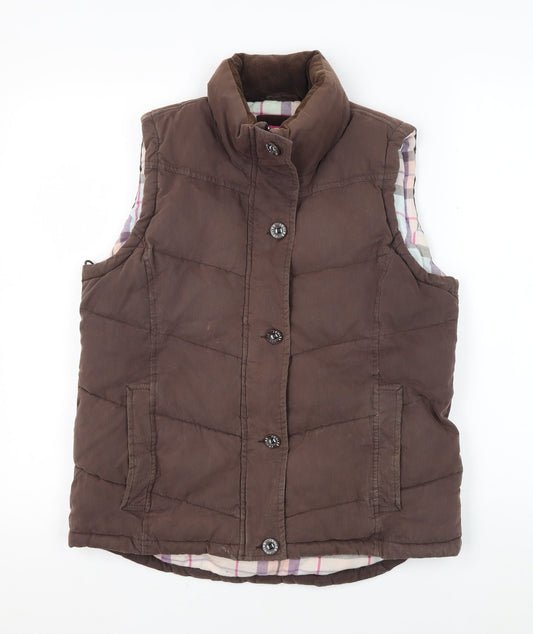 Joules Women's Quilted Brown Waistcoat Size 12