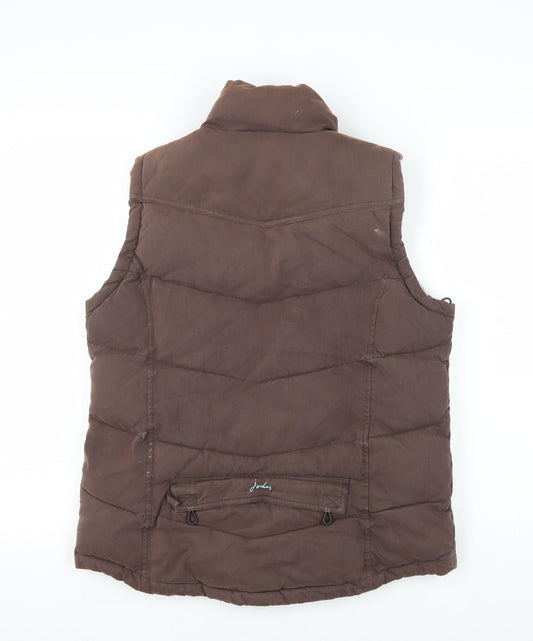 Joules Women's Quilted Brown Waistcoat Size 12
