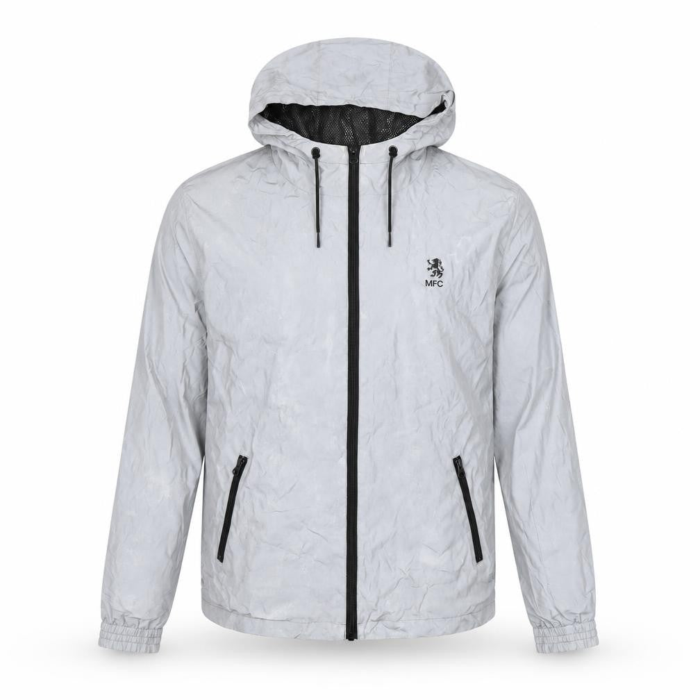 Front view of Euro-Sports Men's Grey Windbreaker Jacket, size S
