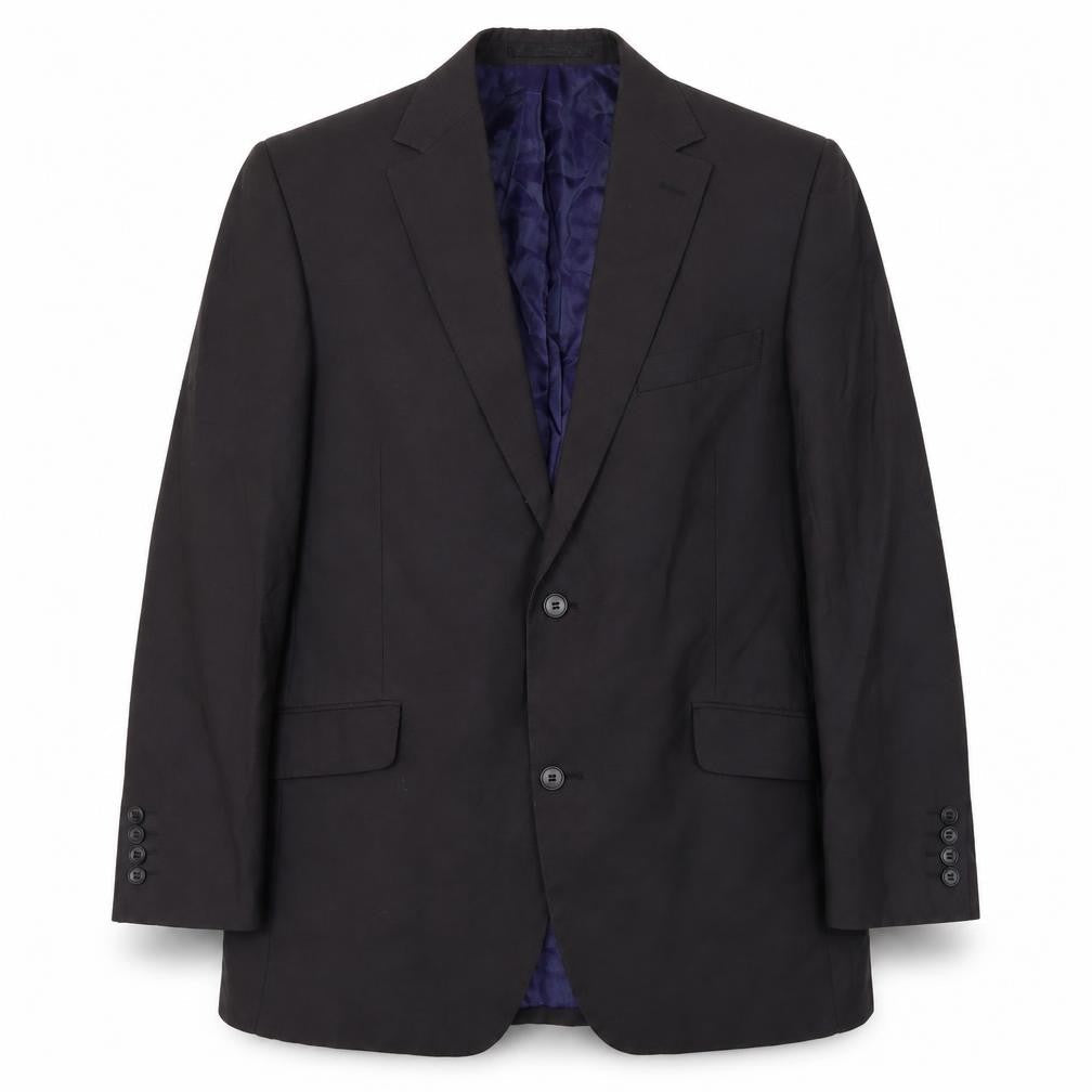 Mens 42 Chest Regular Daniel Hechter Black Two-Button Blazer