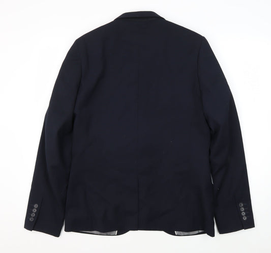 Topman Men's Blue Slim Blazer Size 40