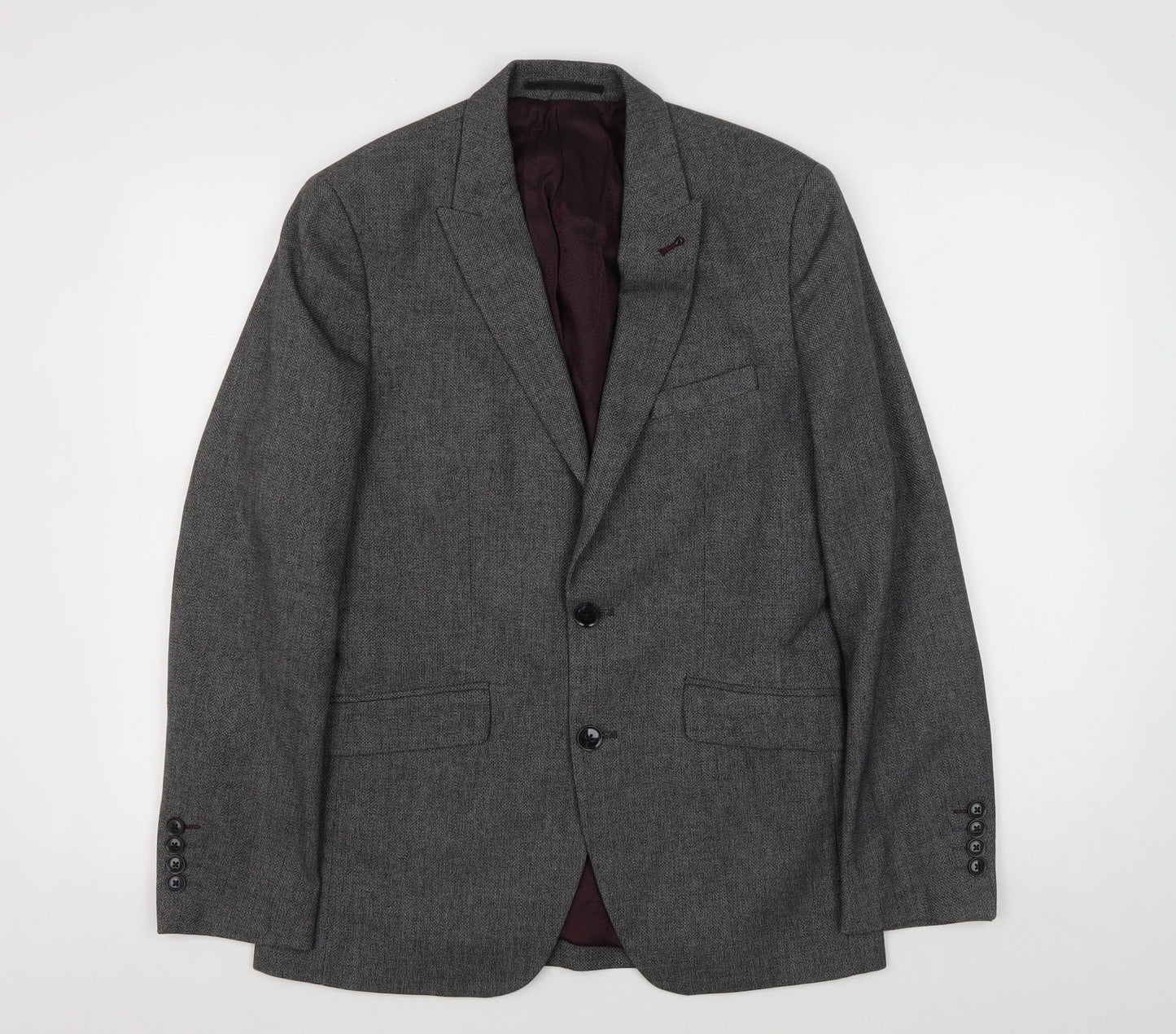 Burton Menswear London Grey Slim Fit Blazer 36S