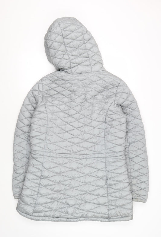 Steve Madden Women's Grey Puffer Jacket M Hooded Zipped