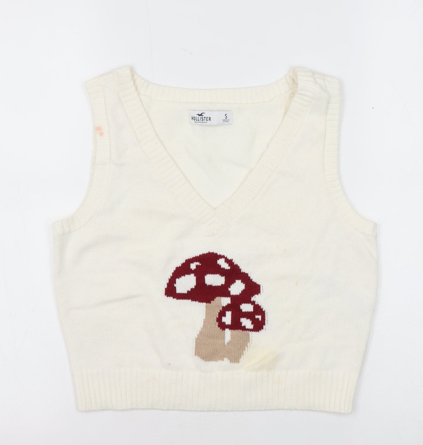 Hollister Women's White Vest Jumper S Casual