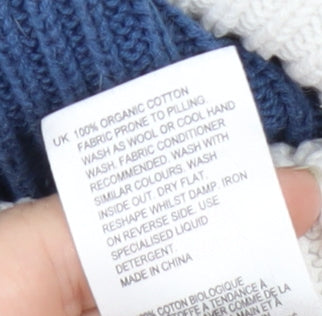 White Stuff Women's Blue Striped Pullover Jumper Size 12