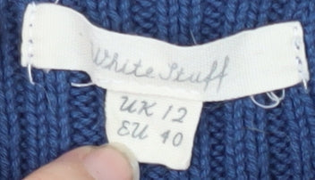White Stuff Women's Blue Striped Pullover Jumper Size 12