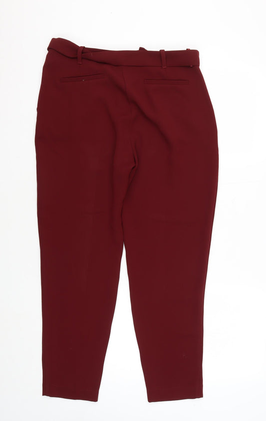 Next Women's Red Trousers Size 10 Polyester