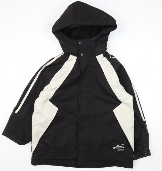 Star&Dot Boys Black Hooded Parka Jacket - 11 Years