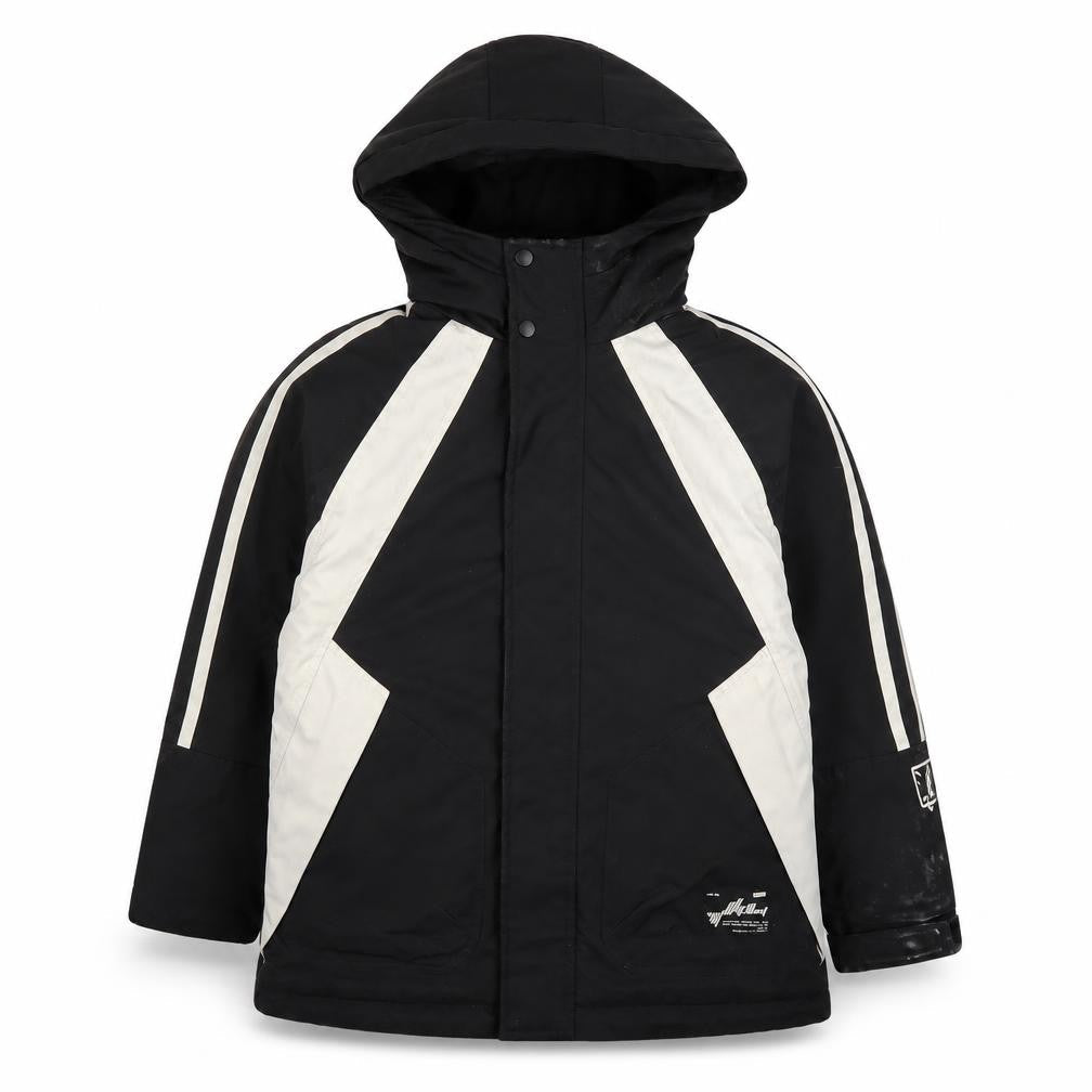 Front view of Star&Dot boys’ black hooded parka jacket - 11 years