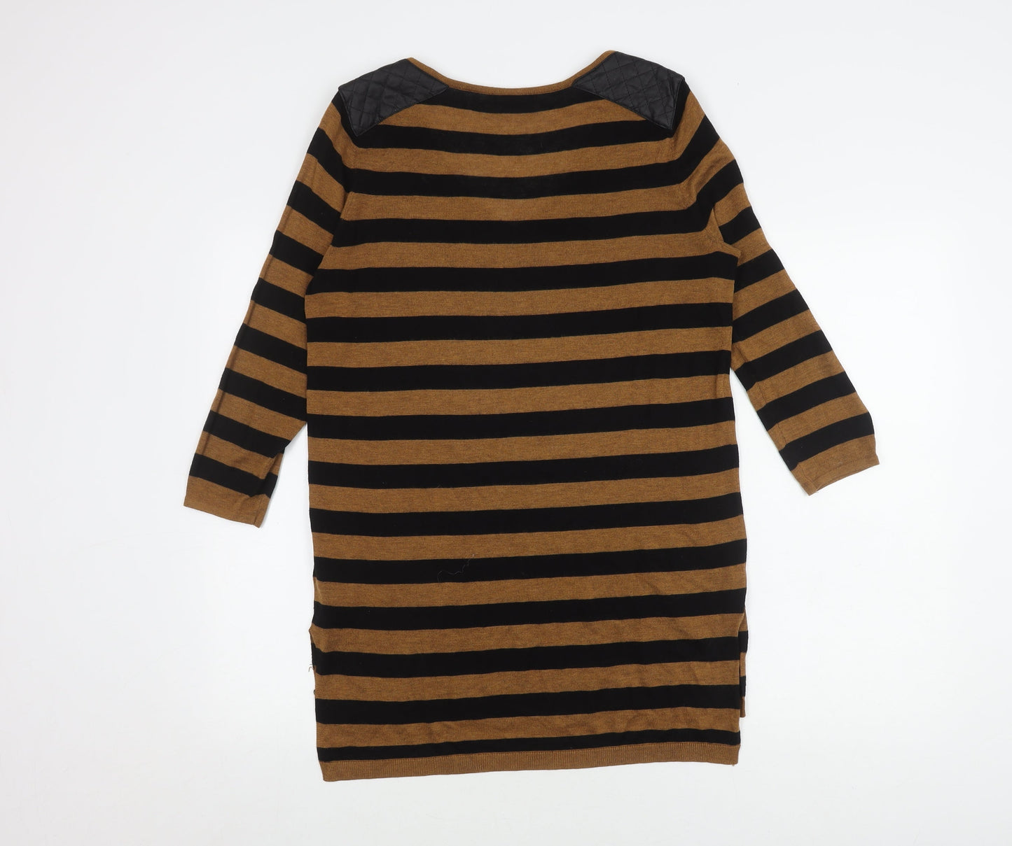 H&M Women's Brown Black Striped Pullover Jumper S