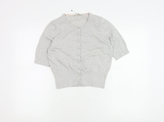 Boden Women's Silver Cardigan, Size 10, Round Neck