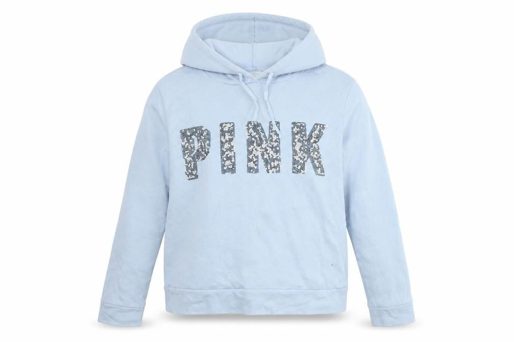 Victoria's Secret Women’s Blue Hoodie Size L Sequin Detail