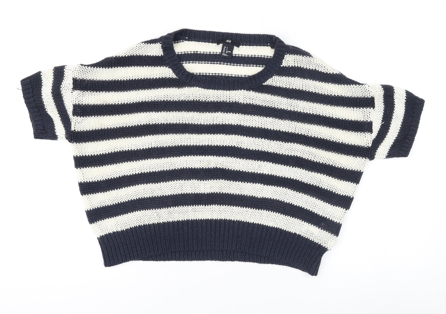 H&M Women's Multicoloured Striped Pullover Jumper, Size S