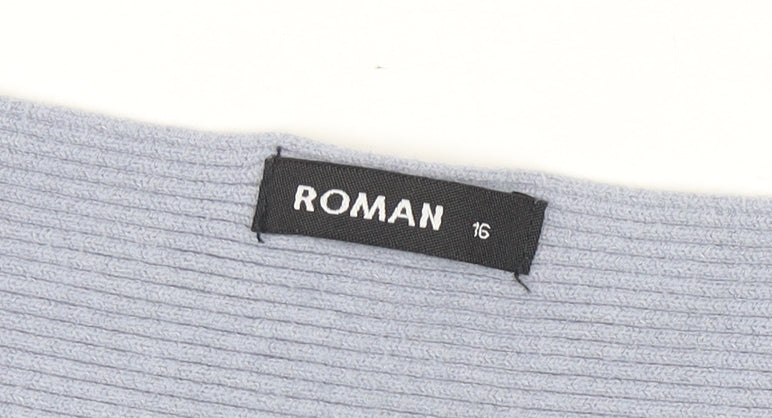 Roman Women's Grey Pullover Jumper, Size 16, Lightweight Knit