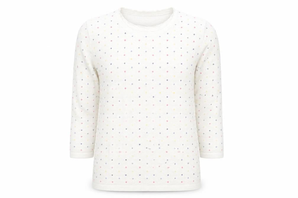 Front view of Honor Millburn Women's White Polka Dot jumper - S