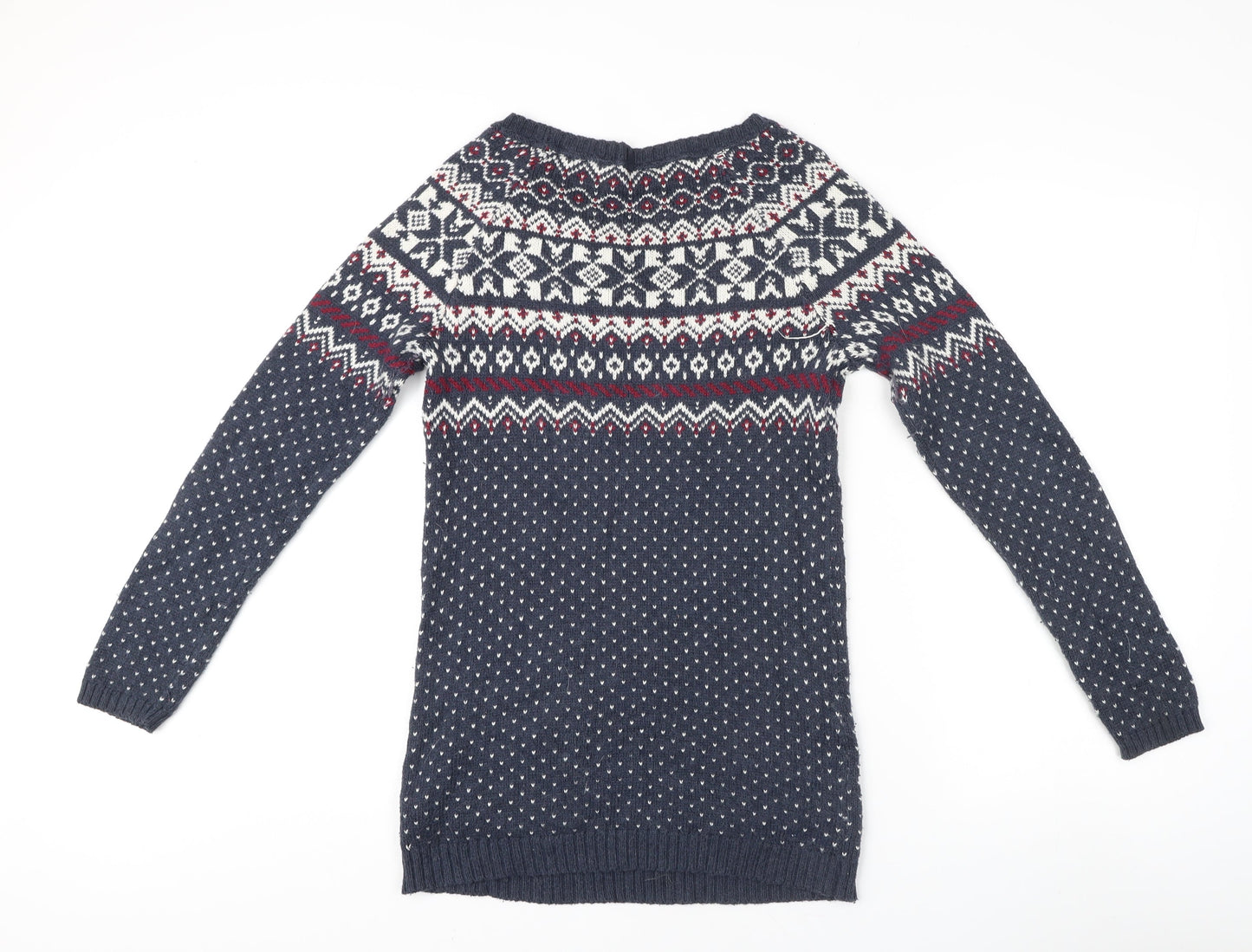 Fat Face Women's Blue Fair Isle Knit Jumper Size 8