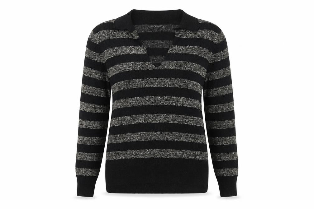 Marks and Spencer Black Striped Women's Pullover M