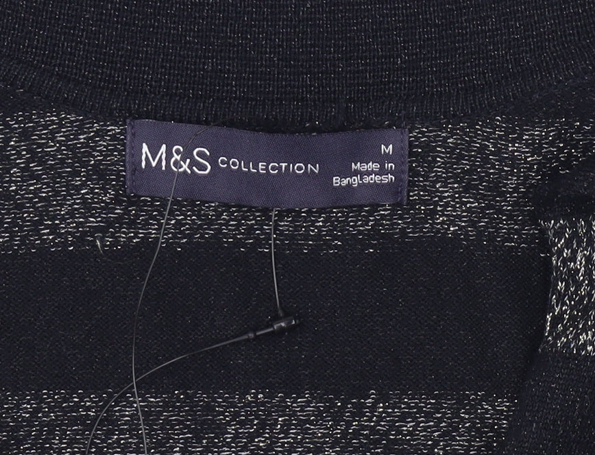 Marks and Spencer Black Striped Women's Pullover M