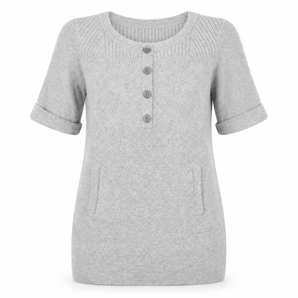 Marks and Spencer Women's Grey Henley Jumper Size 14