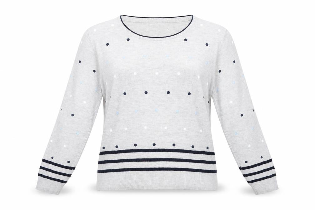 Women's Grey Polka Dot Pullover Jumper M