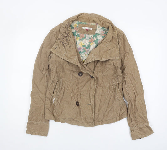 White Stuff Women's Beige Embroidered Corduroy Jacket Size 12