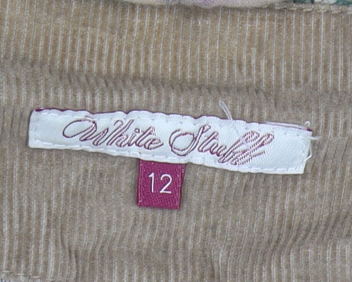 White Stuff Women's Beige Embroidered Corduroy Jacket Size 12