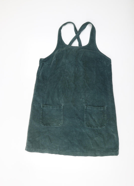 Fat Face Women's Green Corduroy Pinafore Dress Size 10