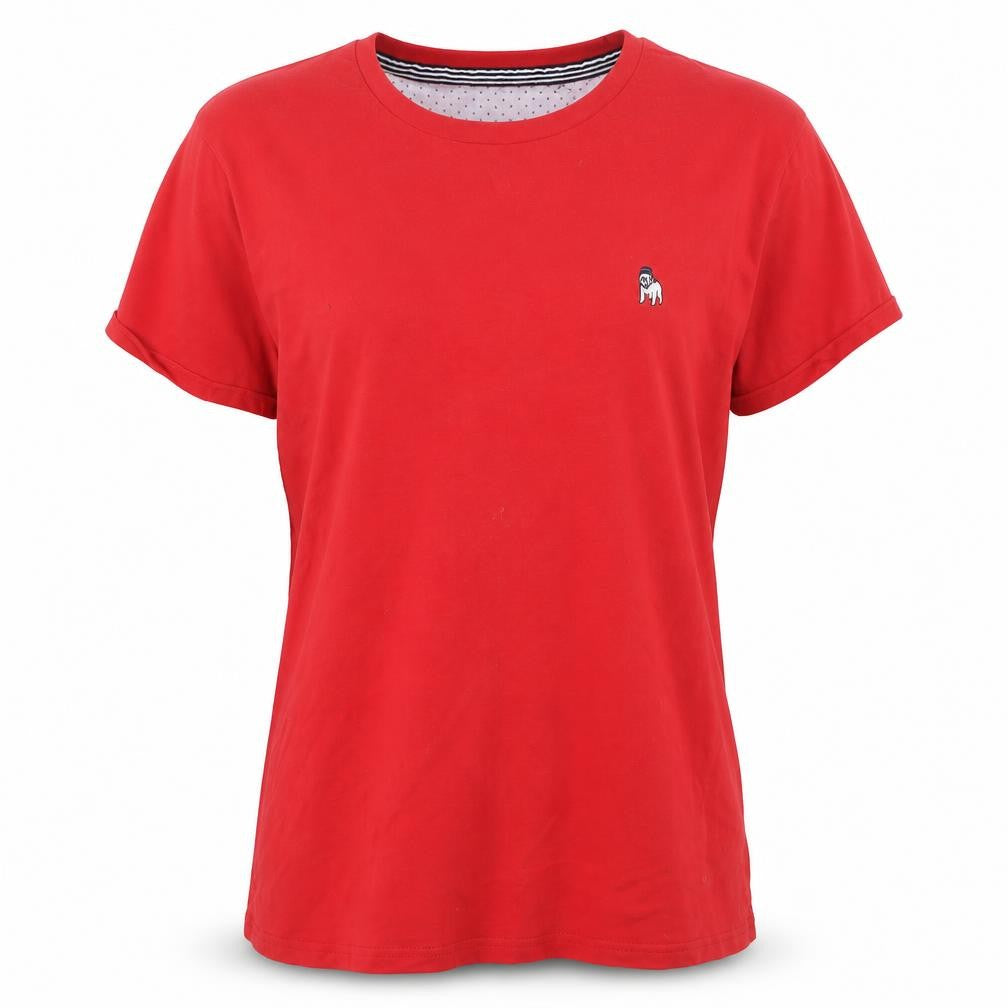 Unisex Adultss UK Size XL The Spitalfields Shirt Co. Red 100% Cotton T-Shirt
