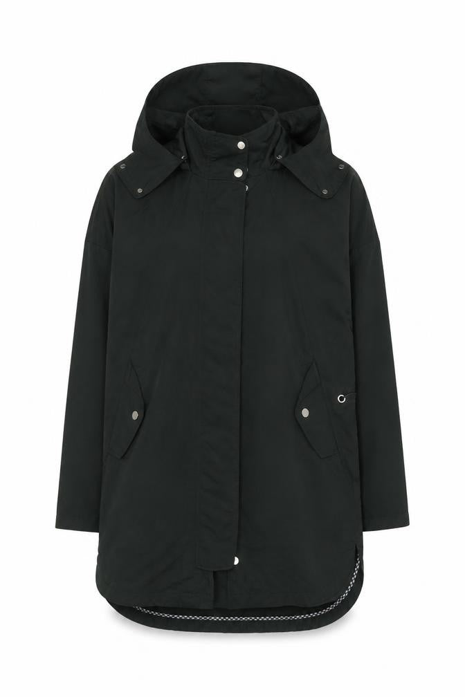 Zara Women's Black Parka Coat XS Hooded