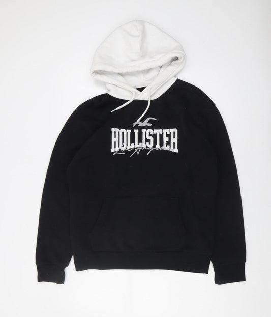 Hollister Men's Small Black Hoodie with Logo