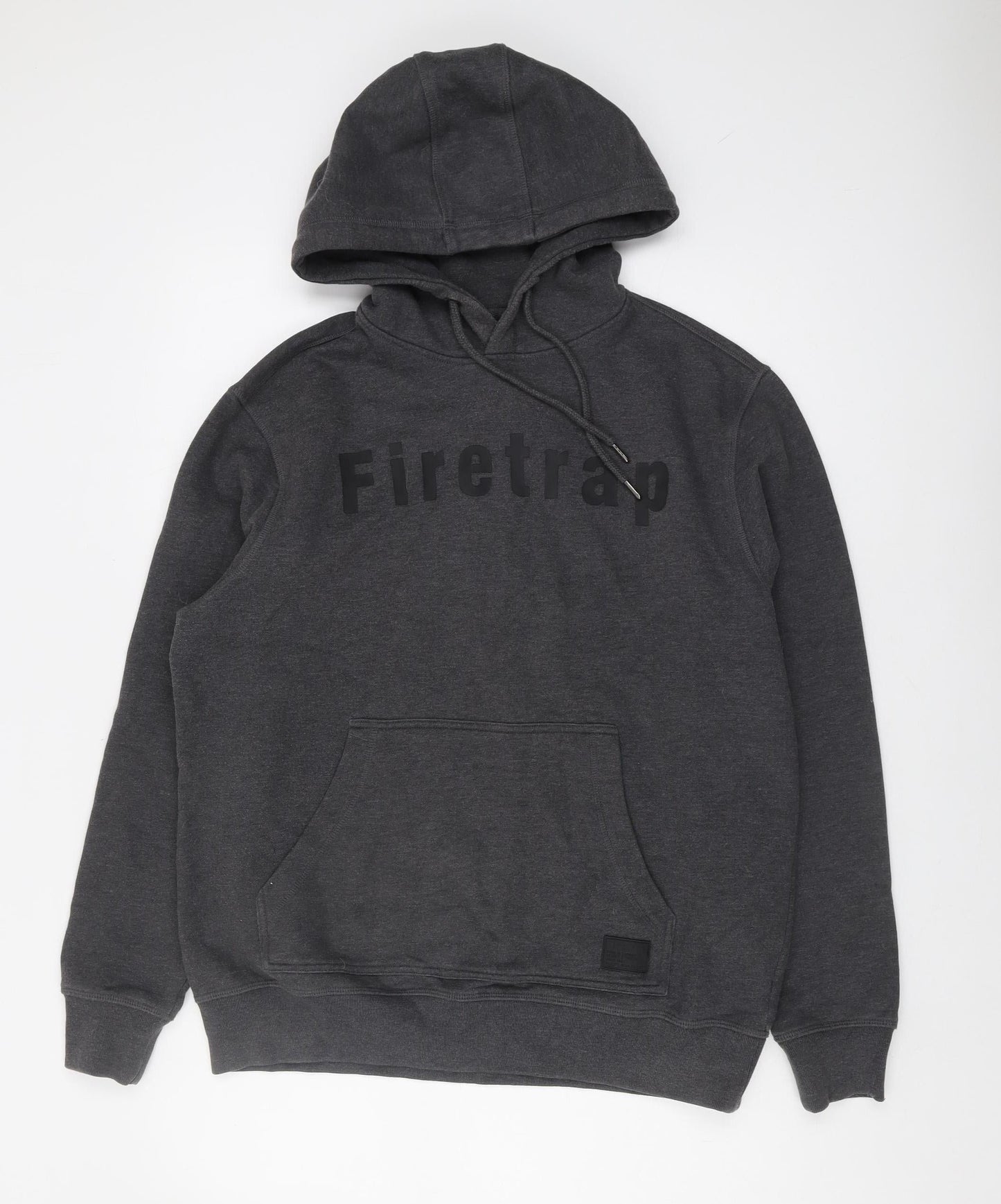 Firetrap Men's Black Hoodie L Pullover Logo