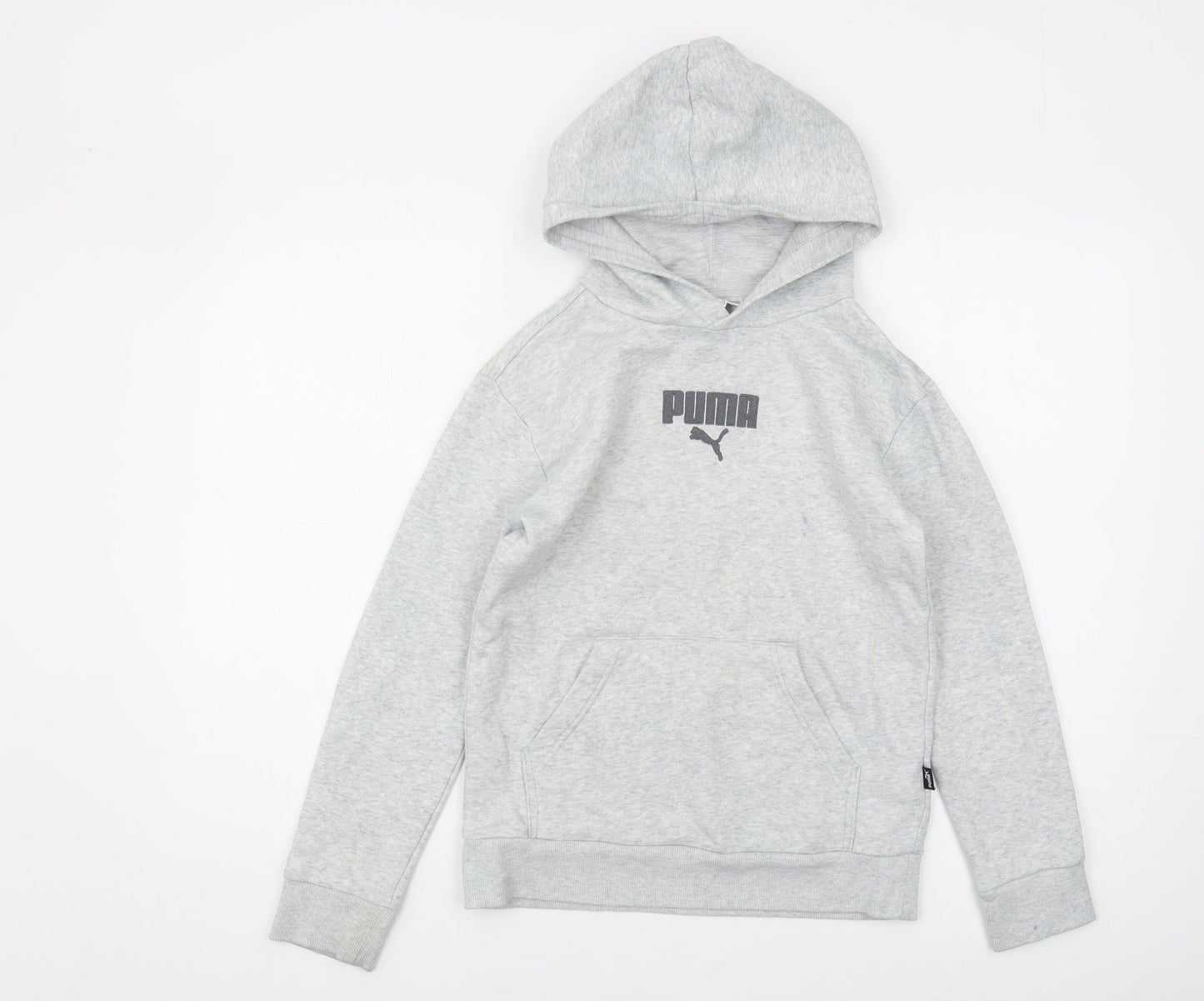 Puma Boys Grey Pullover Hoodie, Size 11-12, Casual Wear