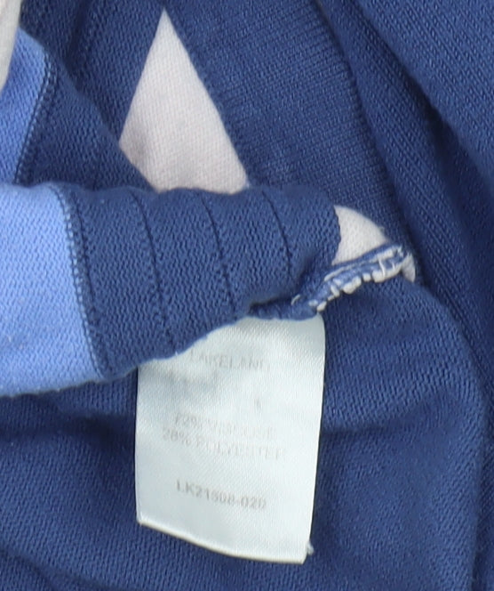Lakeland Women's Blue Striped Wool Blend Jumper Size 14