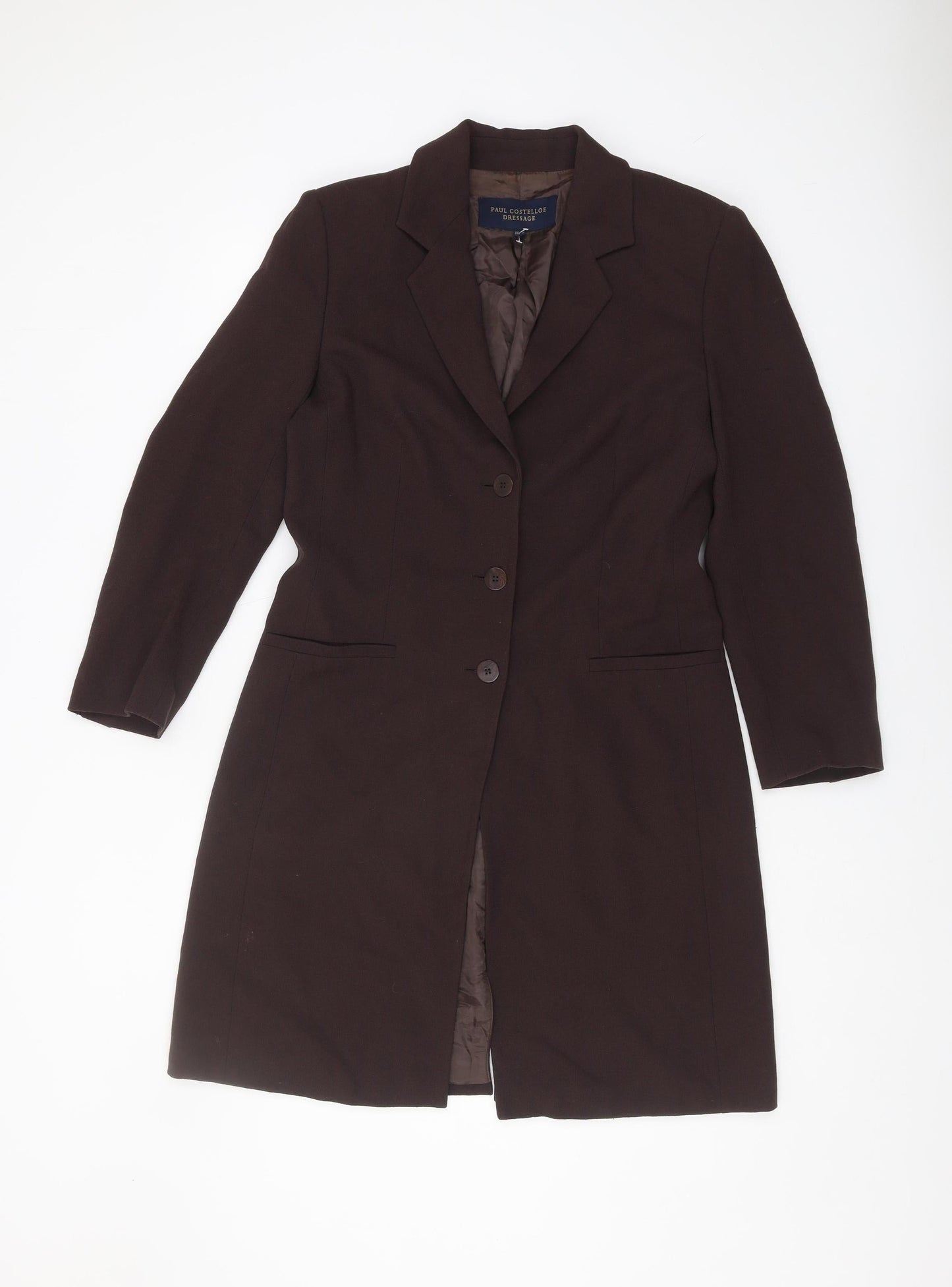 Paul Costelloe Women’s Brown Wool Coat Size 10
