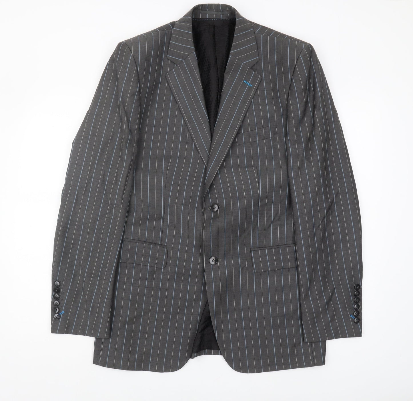 Gibson Men's Grey Striped Blazer 40 Regular Jacket