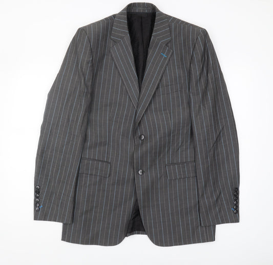 Gibson Men's Grey Striped Blazer 40 Regular Jacket